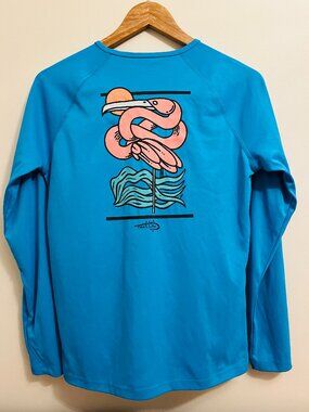 Reel Life Sz M Womens Thumbholes Stretch Pullover Performance Shirt Rashguard